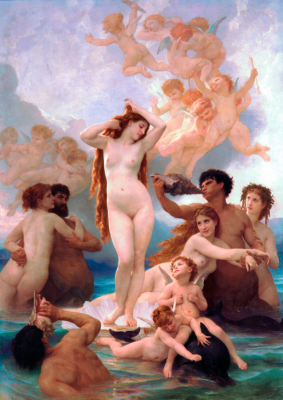 El nacimiento de Venus, William-Adolphe Bouguereau, 1879